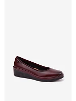 Kožené dámské polobotky na platformě Vinceza 39987 bordó