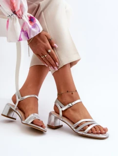 Dámské sandály na nízkém podpatku vyrobené z eko kůže Sergio Leone Silver