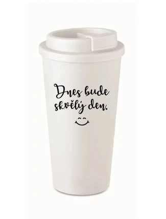 DNES BUDE SKVĚLÝ DEN. - bílý termohrnek 475 ml