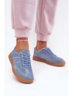 Dámské Nízké Sněhule Z Semiše Modré Paliana