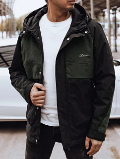 Pánská přechodná bunda do deště černo-zelená FashionStreet TX4917