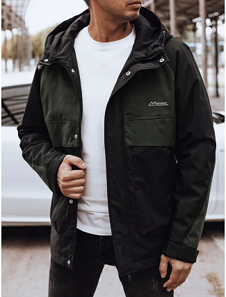 Pánská přechodná bunda do deště černo-zelená FashionStreet TX4917 Pánská přechodná bunda do deště černo-zelená FashionStreet TX4917
