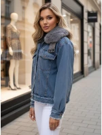 Dámská džínová bunda FURDENIM s kožešinou světle modrá FashionStreet TY4755z