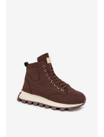 Zateplené dámské trapery na platformě hnědé Marivira Zateplené dámské trapery na platformě hnědé Marivira