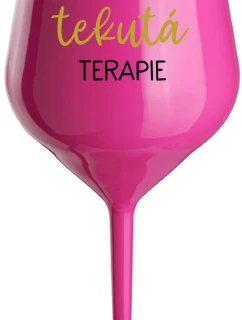 TATÍNKOVA TEKUTÁ TERAPIE - růžová nerozbitná sklenice na víno 470 ml