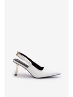 Lakované Lodičky S Otevřenou Patou Bílé Filona