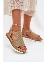 Dámské Sandály S Pletením Béžovo-Zlaté Jelana Dámské Sandály S Pletením Béžovo-Zlaté Jelana