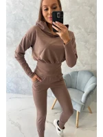 Dámská sada s širokými šňůrkami moka - Kesi Dámská sada s širokými šňůrkami moka - Kesi