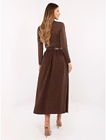 Elegantní maxi sukně s ozdobným lemem hnědá (19720) Elegantní maxi sukně s ozdobným lemem hnědá (19720)