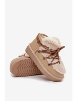 Dětské a mládežnické sněhule s kožešinou D Franklin DFSH370011 Béžové