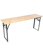 PIKNIKOVÝ BAROVÝ SET DŘEVĚNÝ STŮL A 2 LAVICE