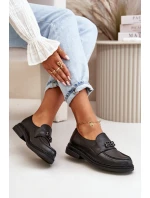 Zazoo 20102 Moderní Lakové Polobotky na Masivní Platformě Černé