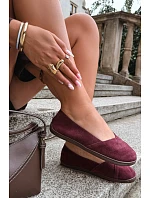 Dámské baleríny barefoot z přírodního semiše bordové Mirelia Dámské baleríny barefoot z přírodního semiše bordové Mirelia