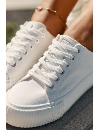 Dámské plátěné tenisky Big Star – bílé