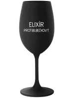 ELIXÍR PROTIBLBEČKOVÝ - čierny pohár na víno 350 ml ELIXÍR PROTIBLBEČKOVÝ - čierny pohár na víno 350 ml
