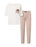 Dámské pyžamo Eliza Ecru s béžovou - Momenti Per Me