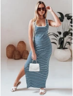 SUMMER LOVE maxi šaty v jedné velikosti modro-bílé FashionStreet EY2612