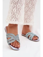 Dámské ploché modré pantofle Fariella