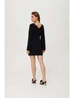 K190 Mini šaty s dělenými rukávy - černé