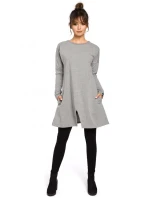 B042 Tunika s předním rozparkem - černá