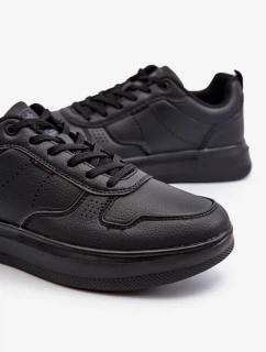 Lehké pánské tenisky na platformě vyrobené z eko kůže, černá Uziran