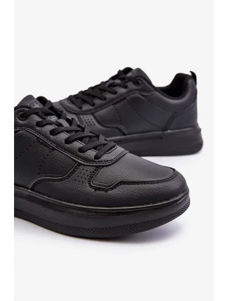Lehké pánské tenisky na platformě vyrobené z eko kůže, černá Uziran