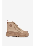 Dámské zateplené vysoké tenisky Big Star – béžové