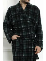 Pánský župan 1007 zelené káro - CoCoon
