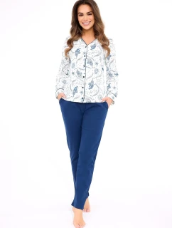 Pyžamo Cornette 682/445 Kristin long/r S-2XL dámské rozepínací