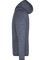 Daiber JN 589 Pánská pletená fleecová bunda s kapucí 02.0589 denim melange/black Daiber JN 589 Pánská pletená fleecová bunda s kapucí 02.0589 denim melange/black