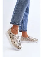 Kožené Polobotky Na Platformě Bežové Hypnosis