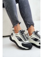 Kožené Dámské Sneakersy Na Platformě Big Star OO274A220 HI-POLY SYSTEM Bílá-Černá Kožené Dámské Sneakersy Na Platformě Big Star OO274A220 HI-POLY SYSTEM Bílá-Černá