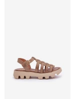 Kožené dámské sandály Zazoo 3695 béžové