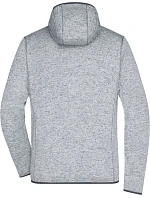 Daiber JN 589 Pánská pletená fleecová bunda s kapucí 02.0589 light melange/carbon Daiber JN 589 Pánská pletená fleecová bunda s kapucí 02.0589 light melange/carbon