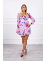 Vzdušné šaty s květinovým motivem modré