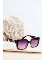 Dámské Sluneční Brýle S Ozdobným Detailen UV400 Černo-Hnědé