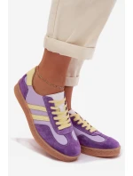Kožené Dámské Tenisky LR61-7059 Fialové