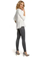 M333 Asymetrická vrstvená halenka - pudrová