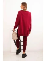 Dámská souprava bavlněná mikina a legíny s nápisem Minimal bordový Dámská souprava bavlněná mikina a legíny s nápisem Minimal bordový