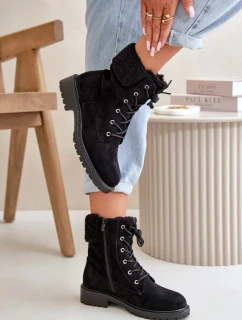 Dámské Zateplené Kotníkové Boty Na Zip Černé Mivael