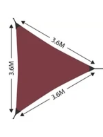 ZAHRADNÍ SLUNEČNÍK TROJÚHELNÍK 3,6X3,6X3,6M BORDÓ