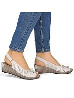 Rieker 624H1-60 dámské kožené sandály na platformě s mašlí