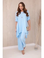 Sada halenky + kalhot s přívěskem modrý