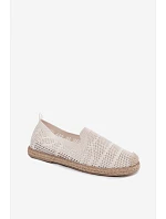 Dámské síťované espadrilles z textilu světle béžové Candessa