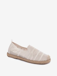 Dámské síťované espadrilles z textilu světle béžové Candessa