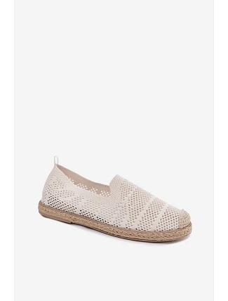Dámské síťované espadrilles z textilu světle béžové Candessa