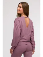 B293 Mikina s otevřenými zády - heather