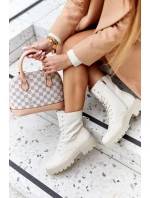 Kotníkové Ploché Workery Boty Béžové Rozelle