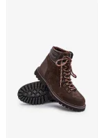 Semišové zateplené kotníkové boty trapery pánské Big Star Hi-Poly System hnědé
