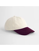 Beechfield B 67 5 panelová kontrastní kšiltovka 53.0067 natural/burgundy